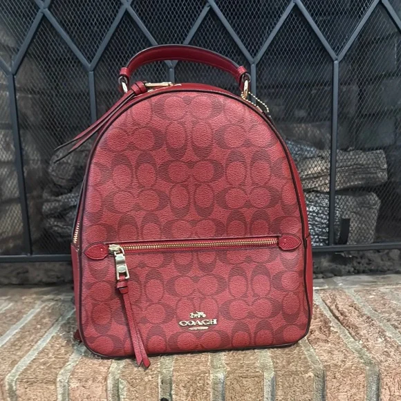 Coach | Bags | Coach Jordyn Backpack In Red Signature Canvas  display picture 3